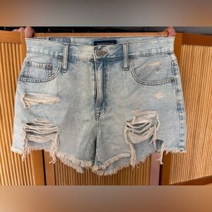 Aeropostale Light Blue High Rise Cut-Off Jean Shorts